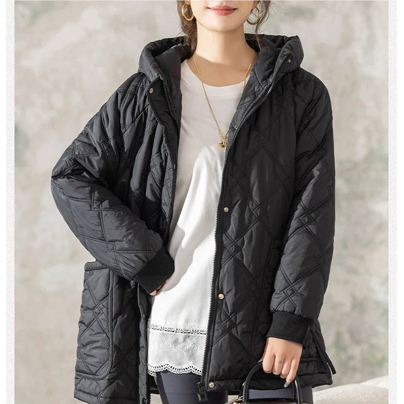 Masss Wasss 2025 Design coréen hiver mode femmes vestes matelassées à capuche lâche chaud Parkas dames classique décontracté épaissir manteaux