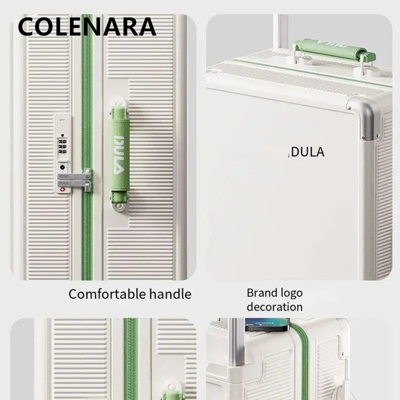 COLENARA سستة صندوق الأمتعة 24 "26" ABS + PC حقيبة تروللي بعجلات 20 بوصة حقيبة سفر نسائية مع عجلات المتداول حقيبة #3