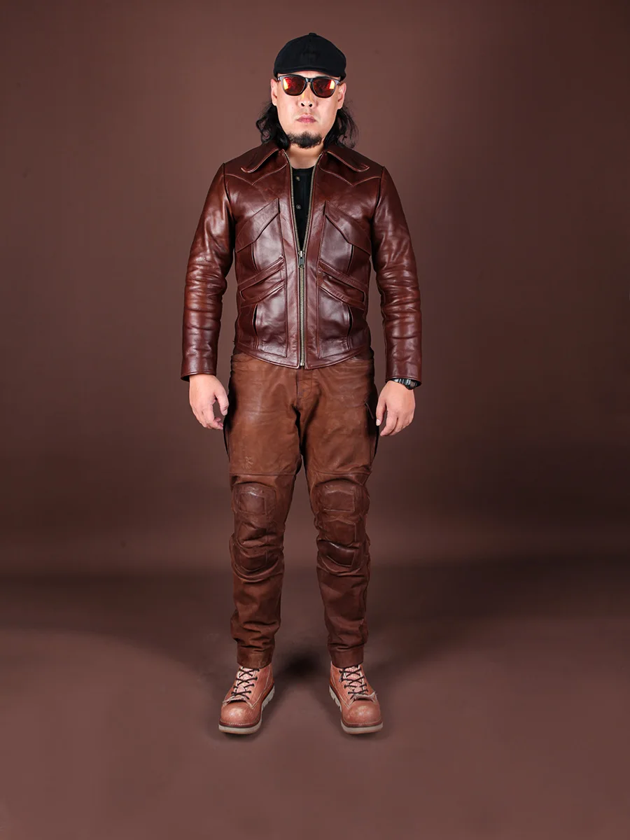 SDC1880 Asian Size Slim Fitting Super Top Quality Genuine Japan Hyogo Cow Leather Classic Durable Cowhide Stylish Jacket