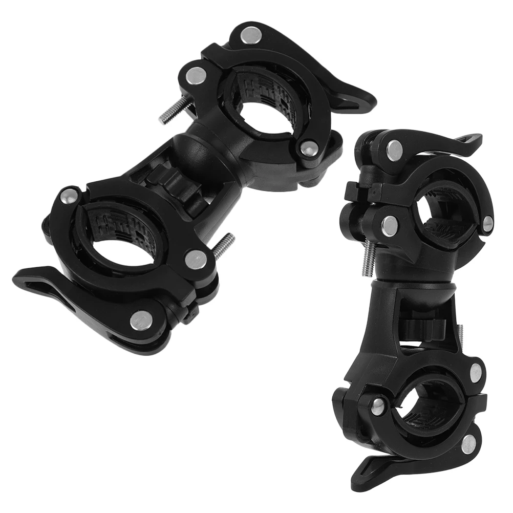 

2pcs Bicycle Flashlight Clip Black Mount Dual Quickrelease Handlebar Clamp Bracket Compatible Lightweight Motorcycle Mirror