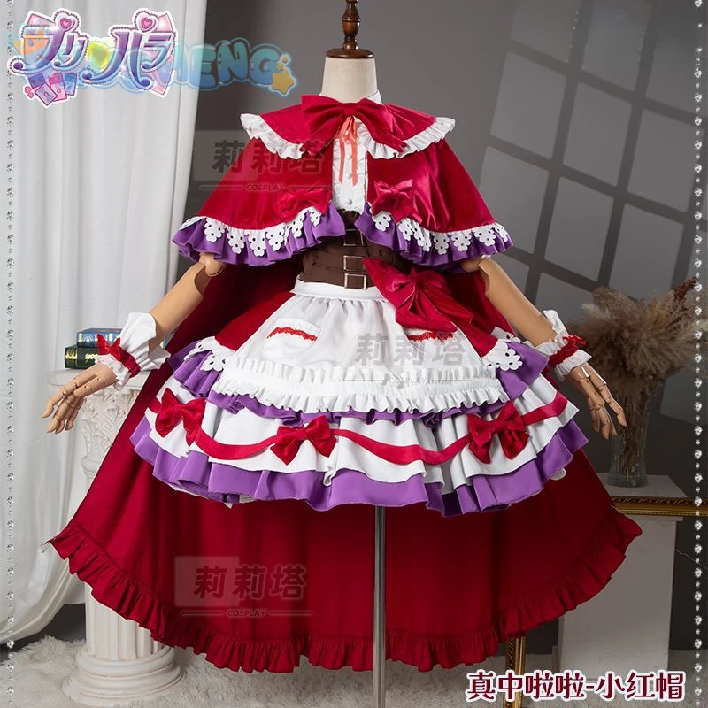 Manaka Laala Cosplay 10. Jahrestag Weihnachten rotes Lolita Kleid Anime PriPara Kostüm Party Geschenk Mädchen Accessoires süßes neues Set