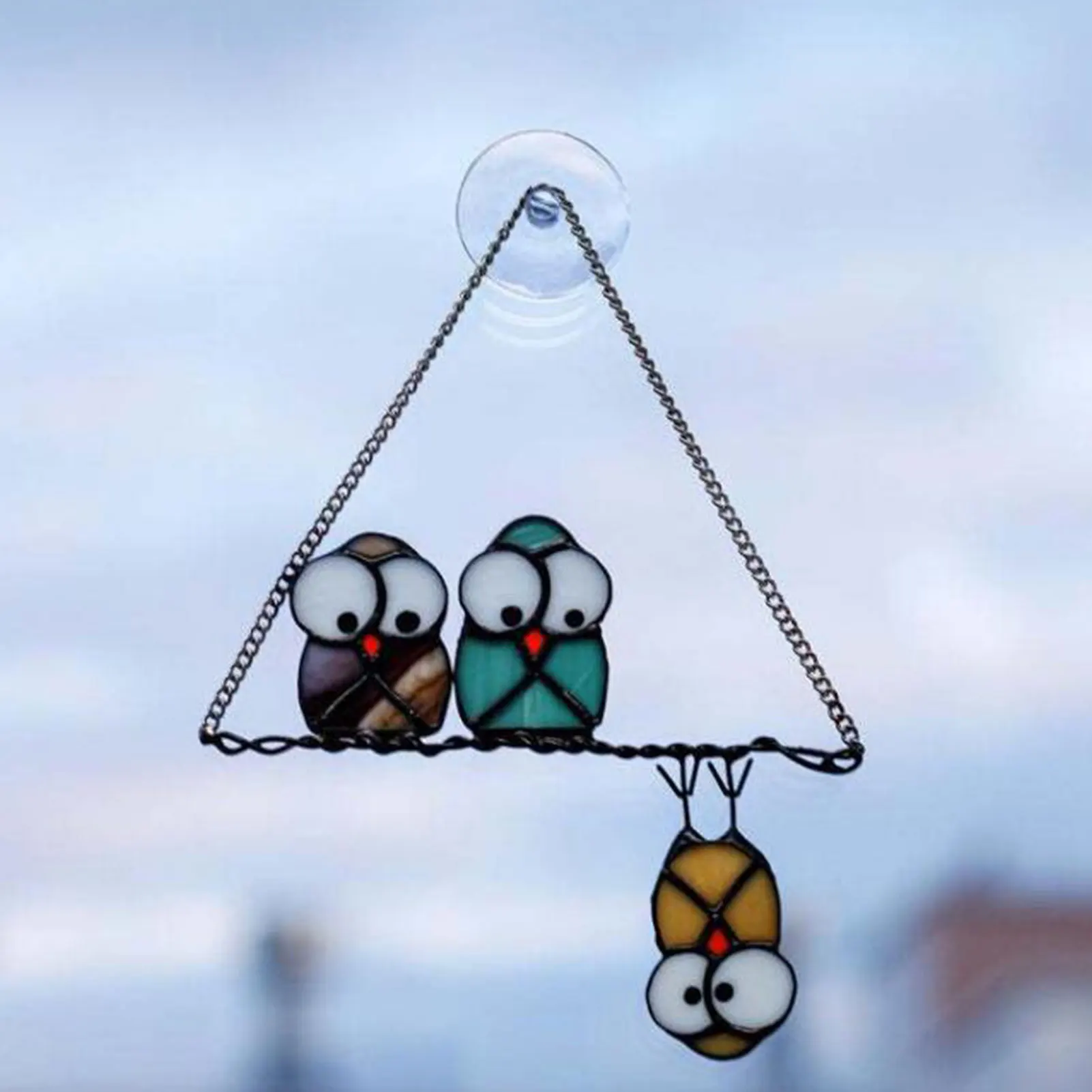 Colorful Birds Hanging Pendant Lovely Expression Vivid Pattern for Family Friend Neighbor Gift