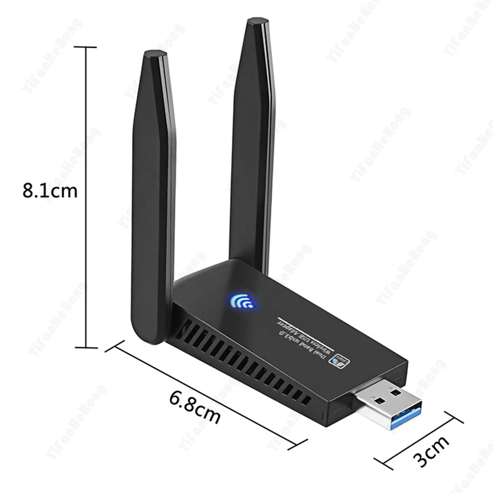 WiFi Bluetooth-compatibile scheda di rete Wireless 1300M adattatore USB 3.0 AC1300 con Antenna per PC portatile Mini Dongle