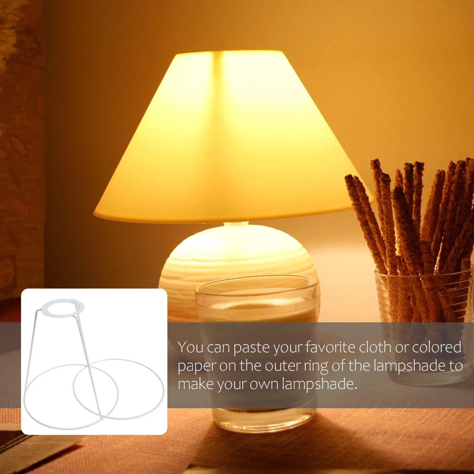 

1Set Lamp Shade Ring Set Metal Ring Support for DIY Lampshade Projects Table Desk Floor Lamp Light Cage Guard Lampshade Frames