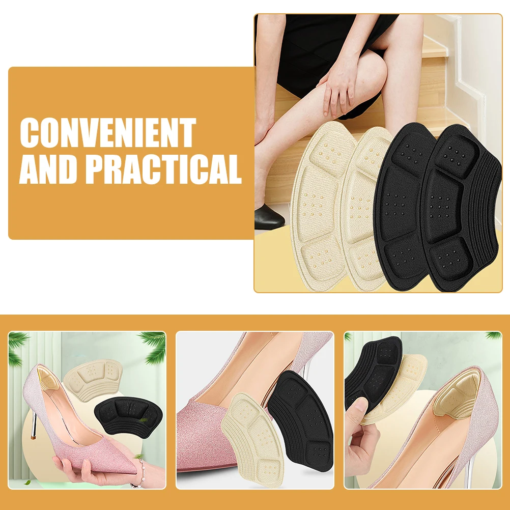 

6 Pairs Invisible Non-slip Heel Stickers Women's Shoe Pads Gummies for Heels Polyester Grips Liner Cushions