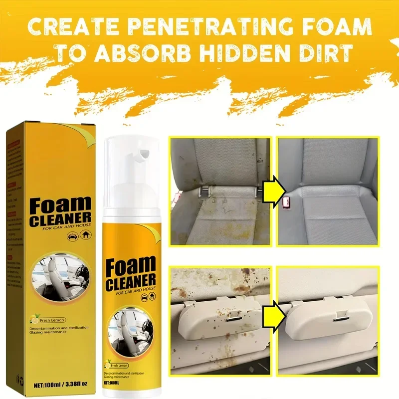 Car interior seats multi-functional foam cleaner Leather Clean Car Foam Cleaner Interior Removal Dirt Wash Maintenance car wash view 5