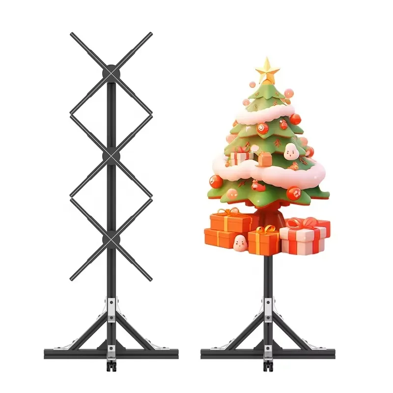 High Resolution Human 1x3 Splicing 52 60 cm Indoor 4 LED Leaves App/Remote Control Holographic Display 3D Education