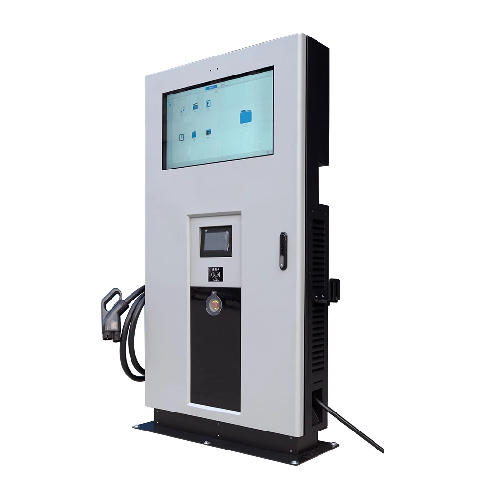 Chademo Ccs Fast Charging Advertisement Screen 60kw Ev Car Charging Station Machine
