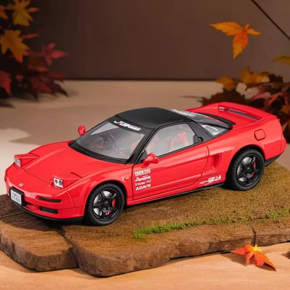 1:22 Honda NA1 coches de juguete de aleación modelos fundidos a presión neumáticos de goma supercoche en miniatura música ligera coche deportivo extraíble regalos para niños pequeños