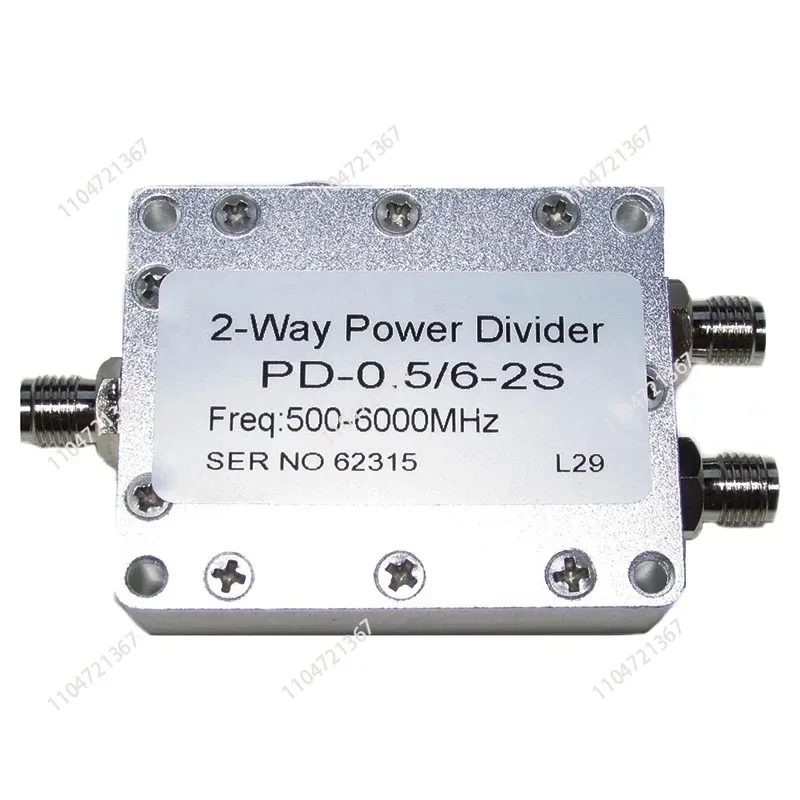 

PD-0.5/6-2S 0.5-6GHz 30W SMA Radio Frequency RF 1/2 power Splitter Impedance 50 Ohms