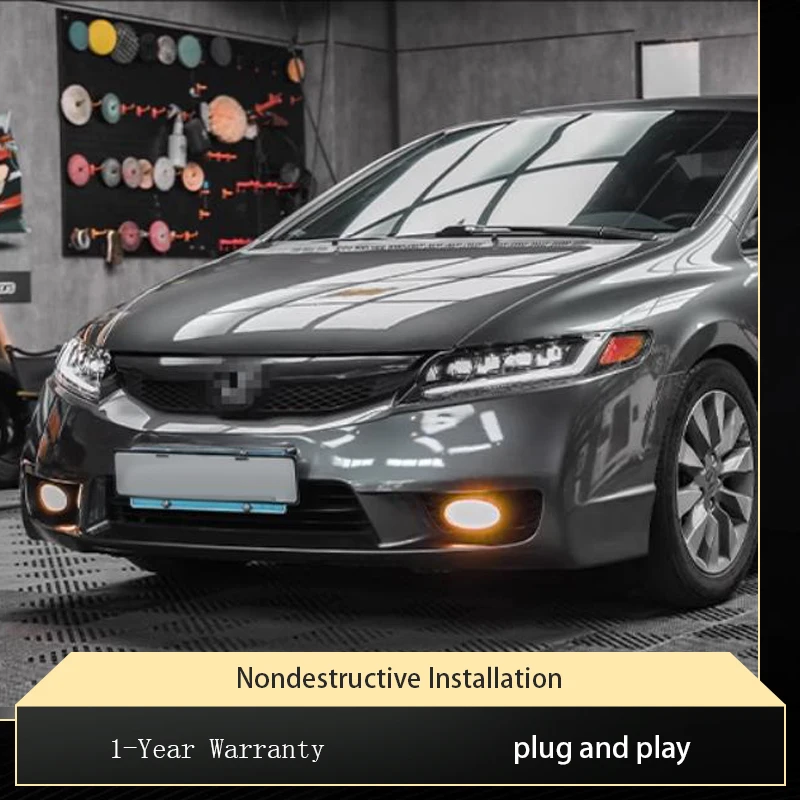 

Ходовые огни для автомобиля 12 В Honda Civic G8 2006-2011, светодиодные фары Drl, высокая настройка дневного света, поворотные аксессуары, передняя лампа