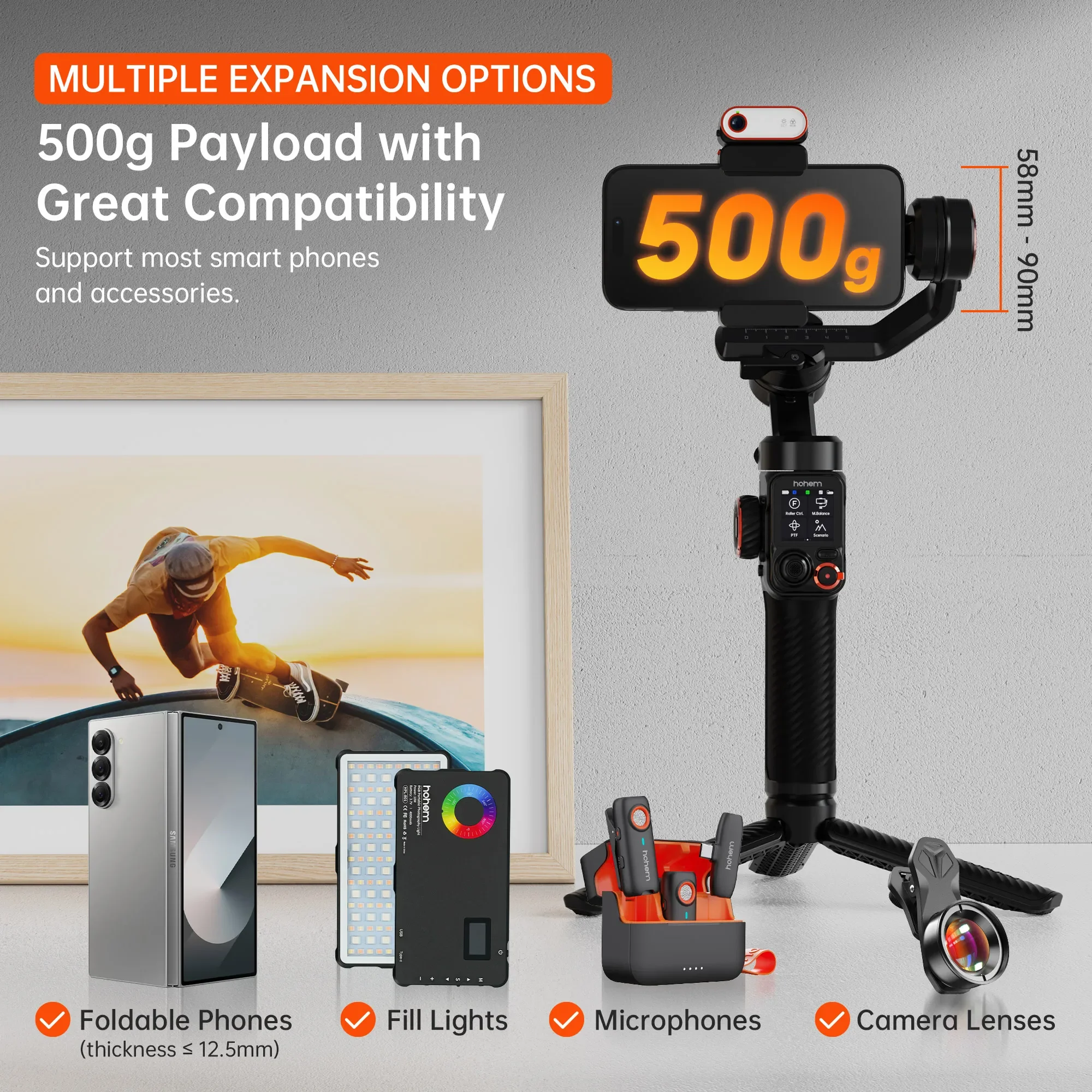 iSteady M7 Smartphone Stabilizer Ai Face Tracking 3-Axis Phone Gimbal Built-in Selfie Stick iPhone/Android Gimbal