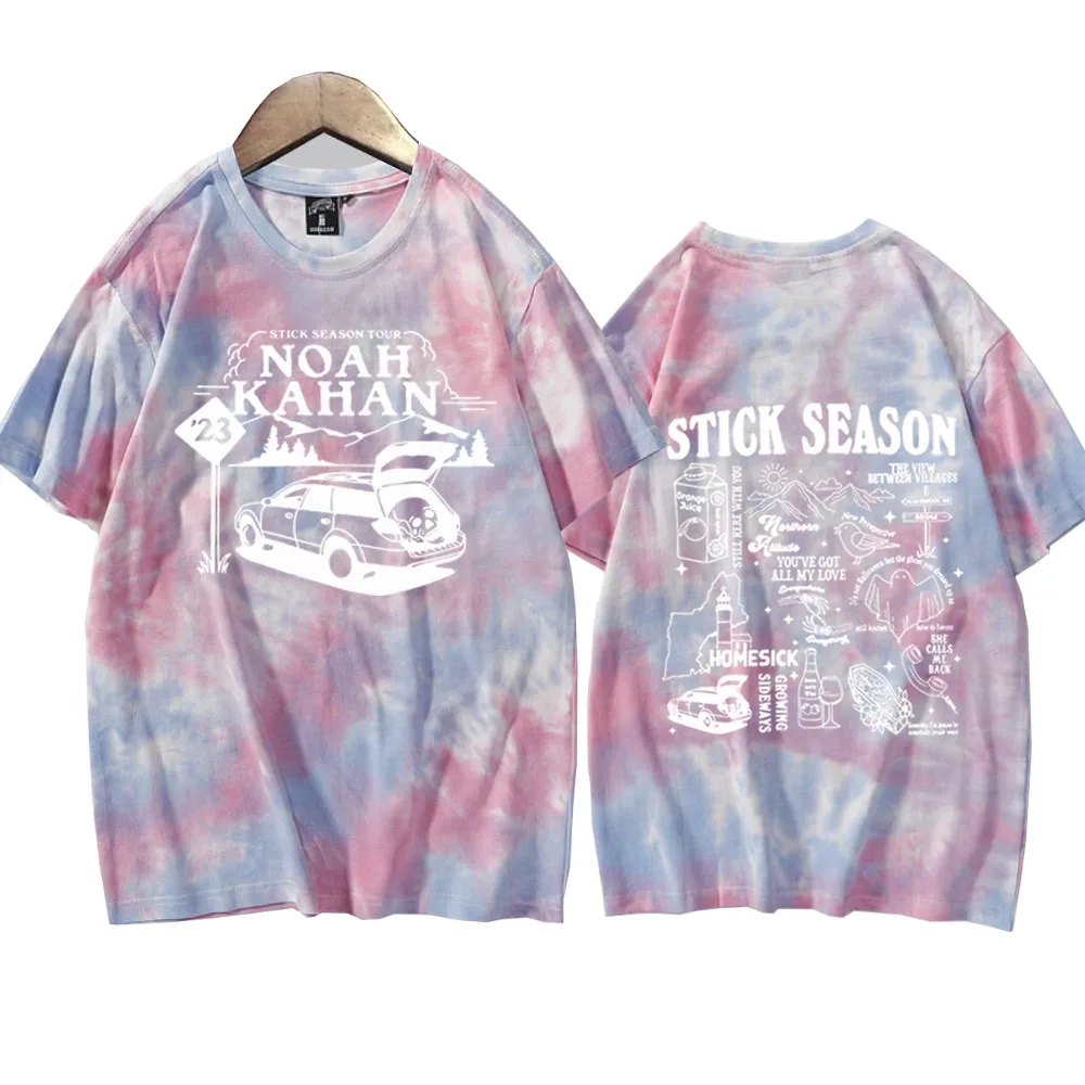 Noah Kahan Stick Season 2023 Tie Dye Shirts Round Neck Short Sleeve Funny Clothes