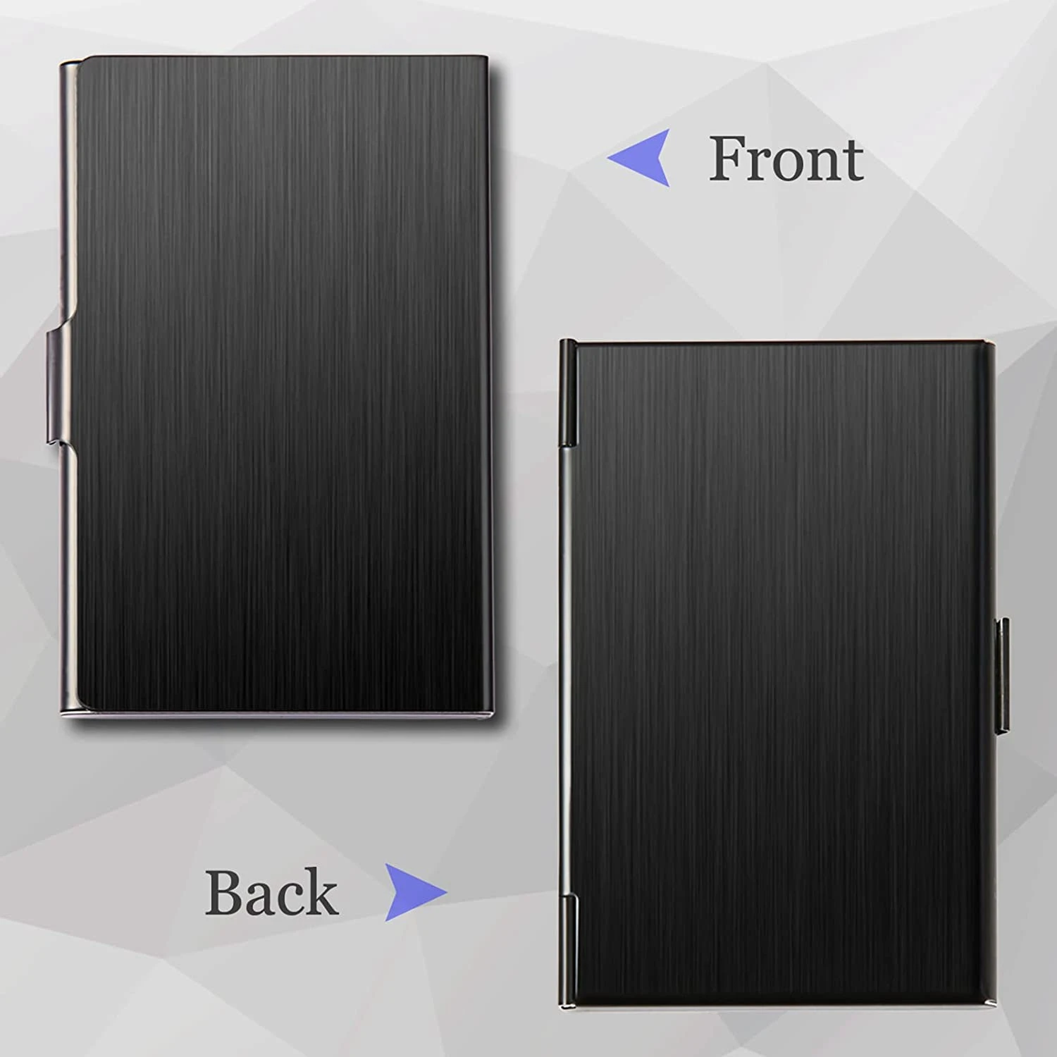 حامل بطاقات العمل A010، حافظة بطاقات عمل رفيعة، حافظة بطاقات معدنية للجيب، حامل بطاقة اسم المحفظة، إغلاق على شكل مشبك، أسود #4