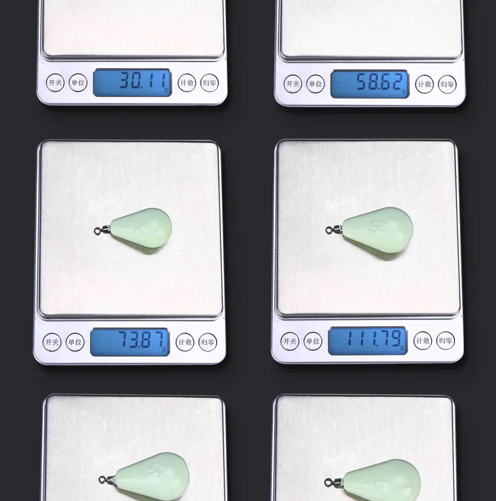 WEIHE Größe 8 # 30g Größe16 # 60g Größe20 # 75 g Größe 30 # 112,5 g Größe 35 # 130g Größe40 # 150 g leuchtendes Bleisinker – Detail 13