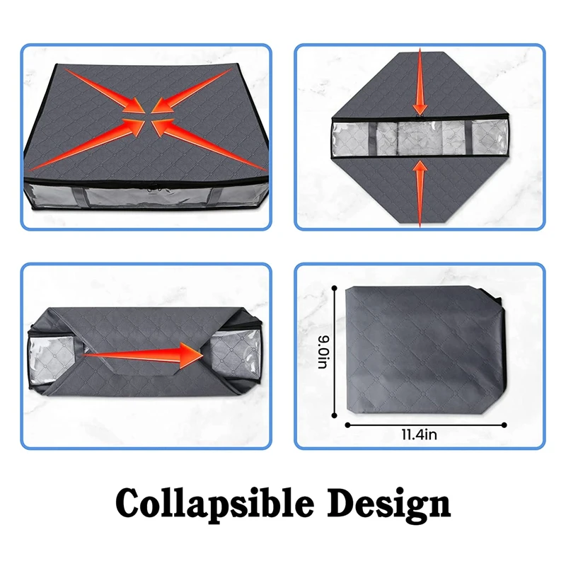 3 Pack Storage Bins Clothes Storage,Foldable Blanket Storage Bags, Under Bed Storage Containers For Organizing,Clothing