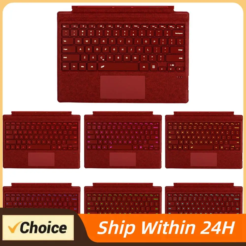 Trackpad Keyboard 7 Colors Backlight BT Touchpad Keypad with Trackpad Wireless Keypad for Microsoft Surface Pro 3 4 5 6 7 7 Plus