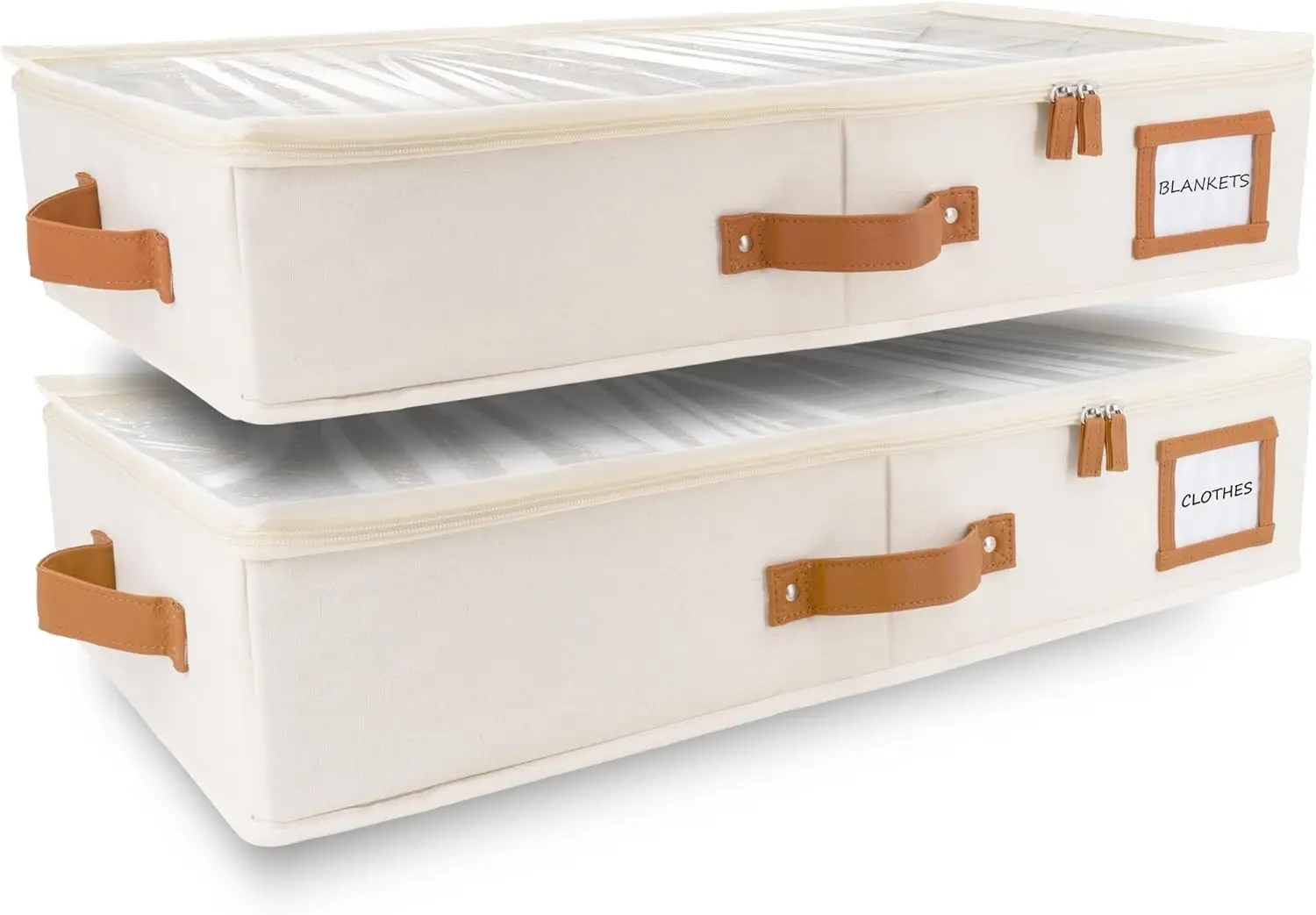 

2Pc Under Bed Storage Containers, Bedroom Under The Bed Drawer Storage Organizer With Bins And Lids, Large Underbed Clothes