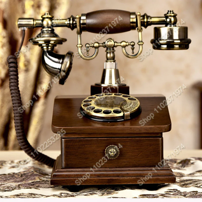 Retro Rotary Telephone With Electronic Ringtone, 1 Drawer, Classic Style Dial Telephone For Home And Office Decoration