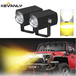 2pcs Super Slim LED Sportlight Dual Beam Bi-Led Projector Grill Lights for Car Front Headlight ATV Offroad 4x4 12V 24V with Fun