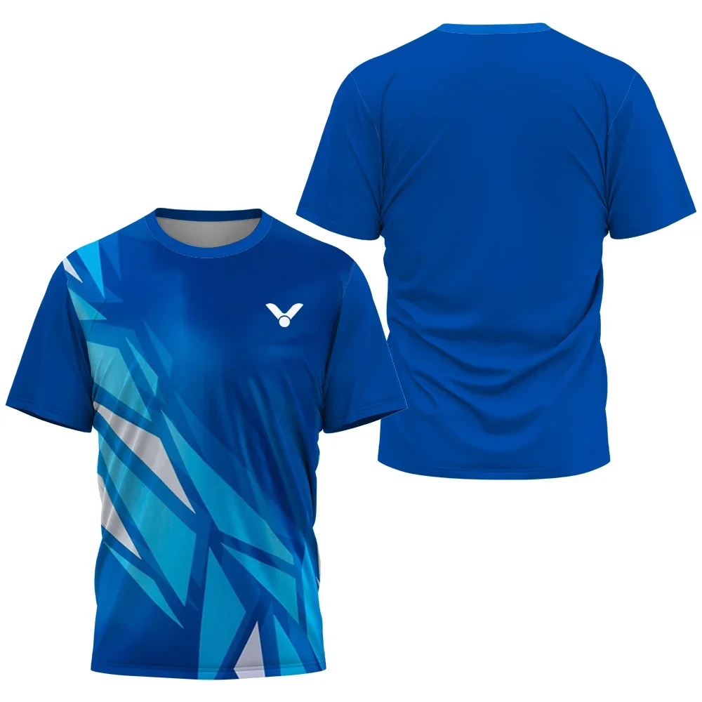 Geometrischer Block 3D-gedrucktes Badminton-Sporttrikot für Herren und Damen, Unisex, schnell trocknend, atmungsaktiv, für Training und Wettkampf, kurzärmeliges Oberteil – Detail 11