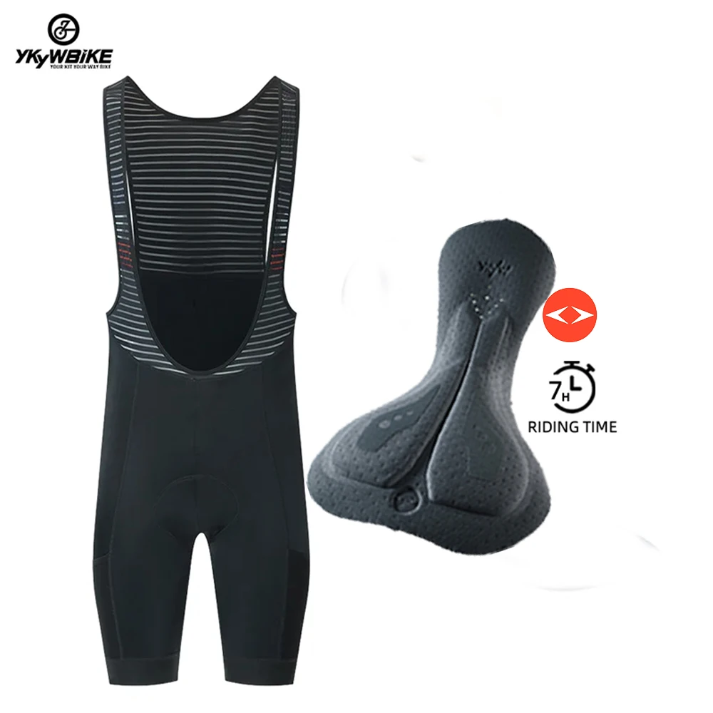 YKYWBIKE Sommer Herren Radfahren Trägerhose MTB Atmungsaktive Rennrad Rennstrumpfhose Fit Hose 7 Stunden Pad Ride Bike 4 Taschen 3