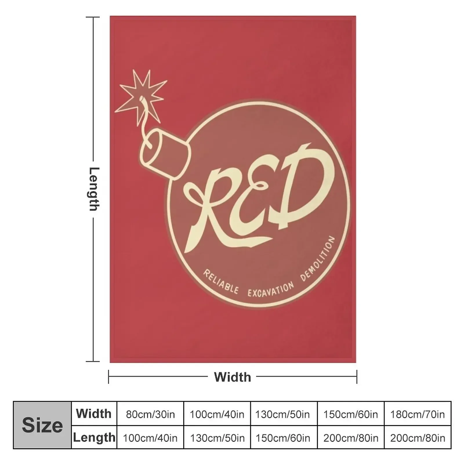 RED (Reliable Excavation Demolition) Throw Blanket couch cozy soft plush fuzzy picnic outdoor blanket