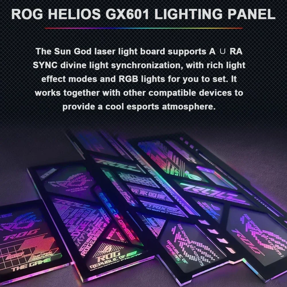 Kit Panel Pencahayaan Casing AROG Helios GX601, Pelat Reparasi Komputer ROG Strix, Kain Kafan Lightboard Gabinete Gaming Kualitas Tinggi