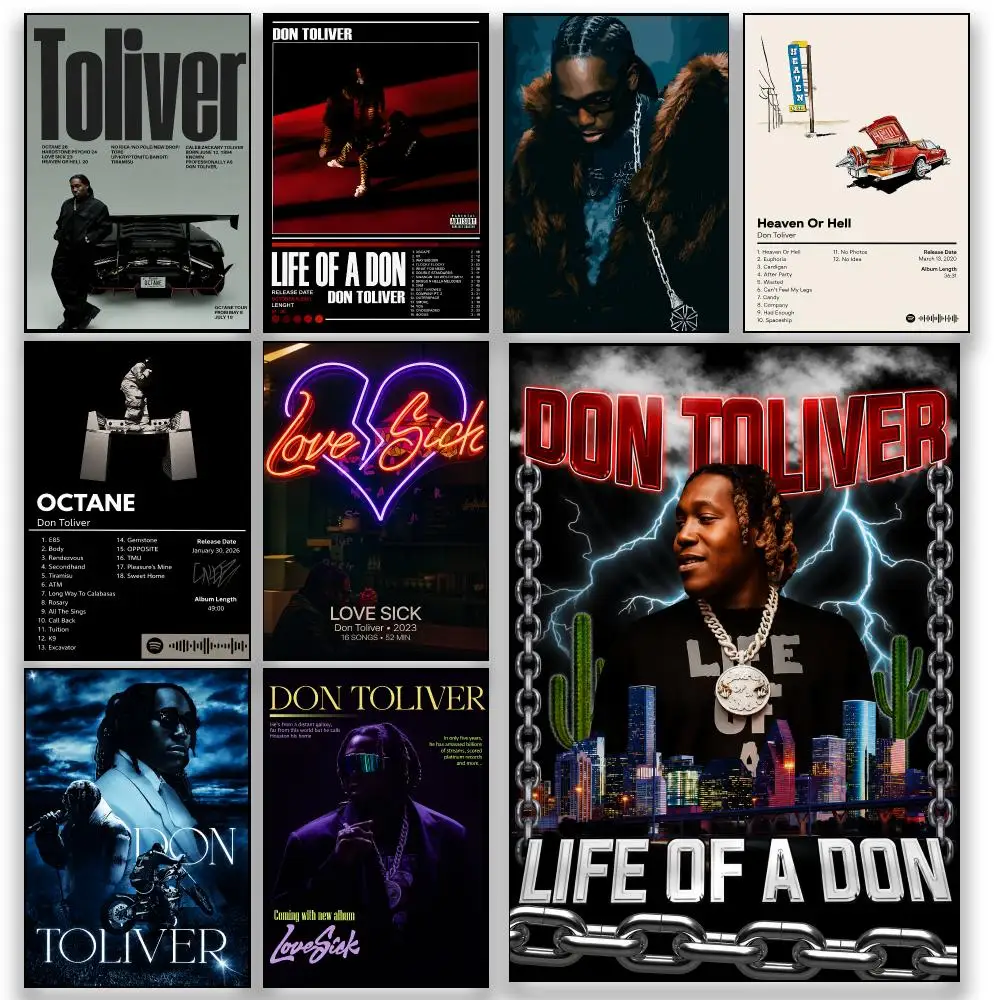Music D-Don Toliver Hip Hop Rap Singer Trendy Poster HD Wall Decor for Bedroom Living Room Dorm Bar Cafe Office Gift