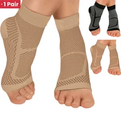 1Pair Sports Ankle Support Brace Compression Sleeve Plantar Fasciitis Sock for Achilles Tendonitis Joint Pain Swelling Heel Spur