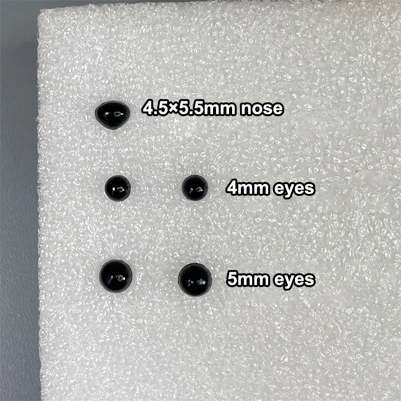 Zestaw 100 szt. plastikowych oczu, mini czarne akcesoria do pluszaków, piesków i lalek DIY