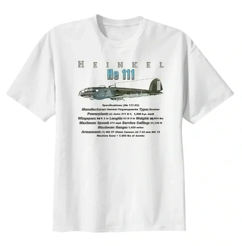 Heinkel He 111 Bomber T-Shirt New 100% Cotton O-Neck Summer Short Sleeve Casual Mens T-shirt Size S-3XL