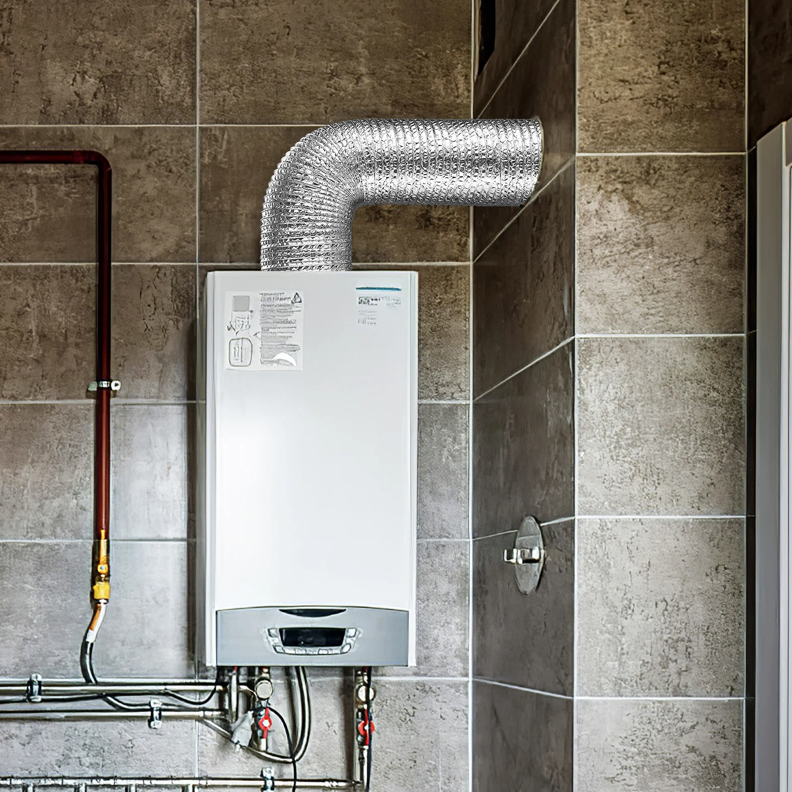 

Aluminum Foil Exhaust Ducting Flexible Dryer Vent Hose Heat Resistant Bending Shaping Air Duct Kit Clamps Tapes