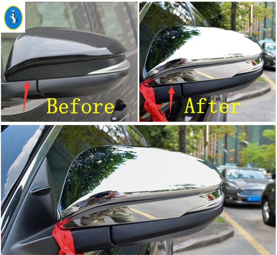 Outside Rearview Mirror Protector Shell Cover Trim Fit For Toyota 4Runner 2013 - 2019 Chrome / Carbon Fiber Exterior Accessories