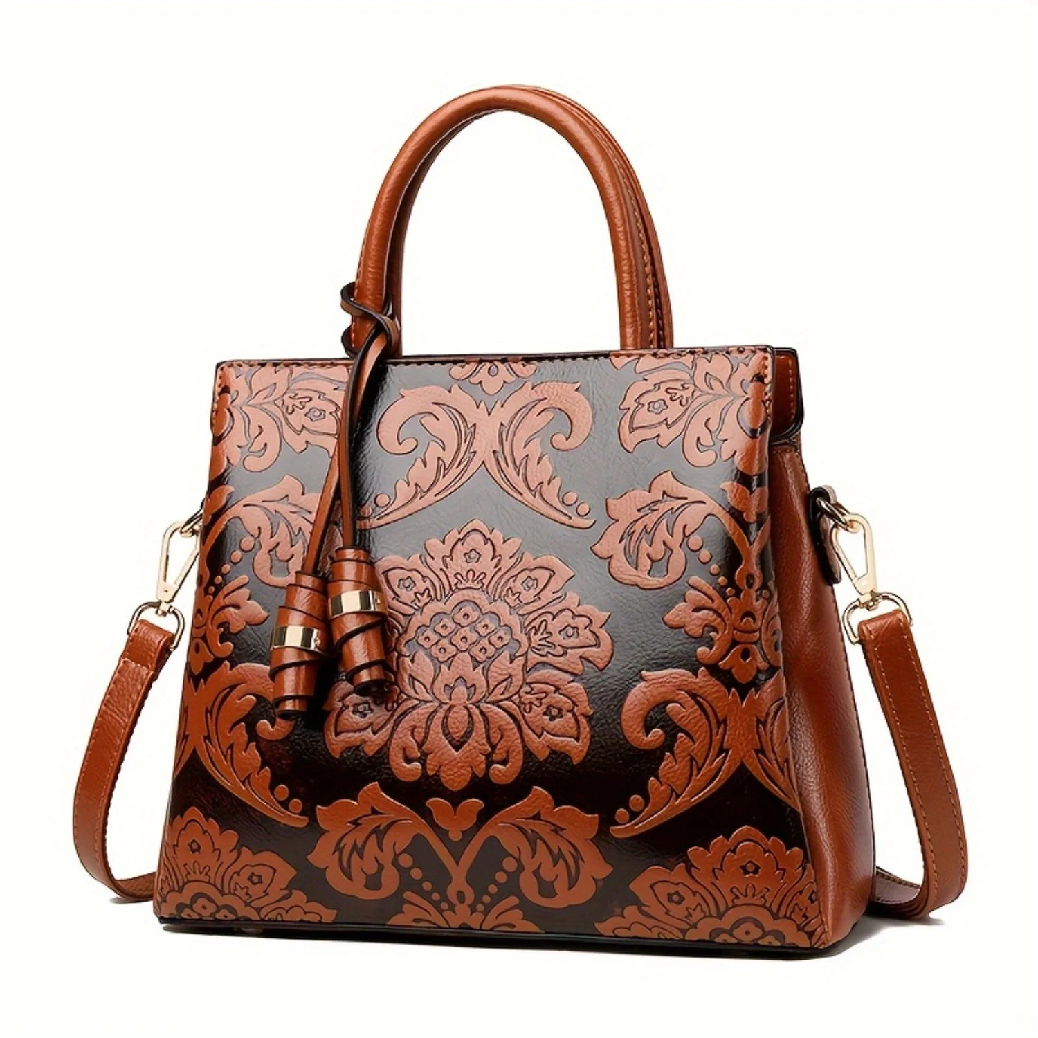 

2025 The new stylish ladies hand bag, the retro style of large capacity multi-layer shoulder bag, crossbody bag commuter bag