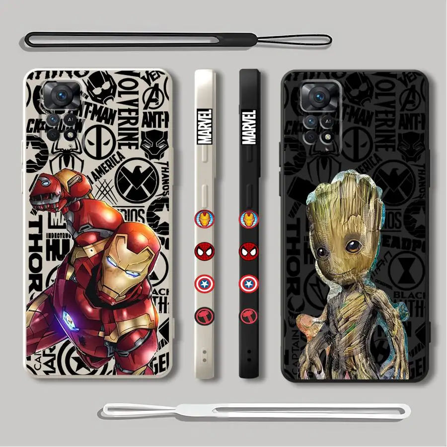 Marvel Spiderman Groot Phone Case for Redmi 8 9 9A 9i 9C 9T 10 2022 10 5G 10C 10A 12 4G 12C 13C K40 Pro K60 Ultra A1 A2