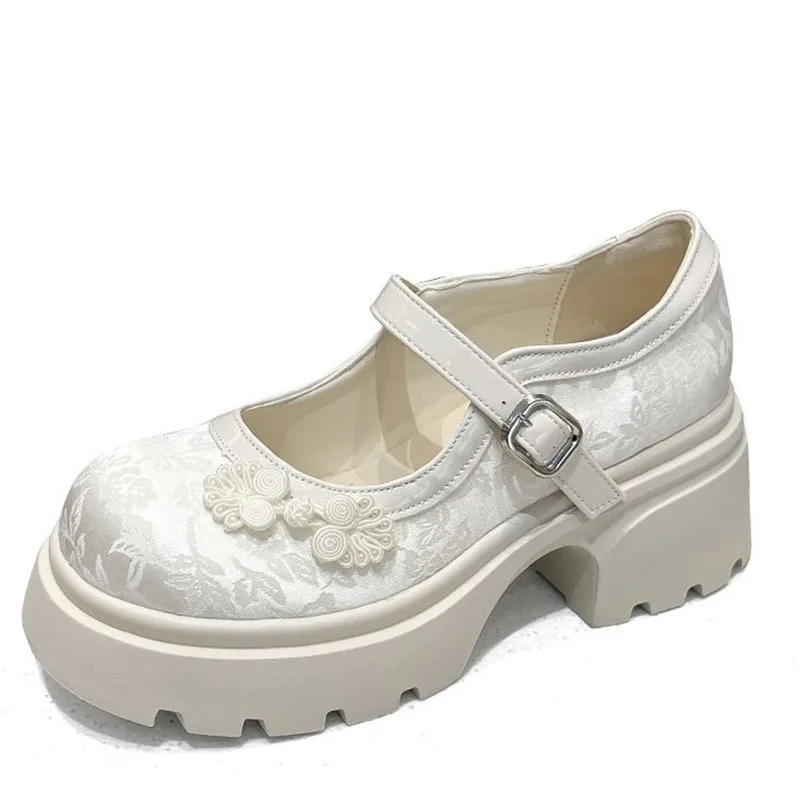 

Mary's Shoes 2025 New Summer Thick Bottom Wedding Women's Shoes Spring Summer Versatile with Dress High Heel Single Shoes