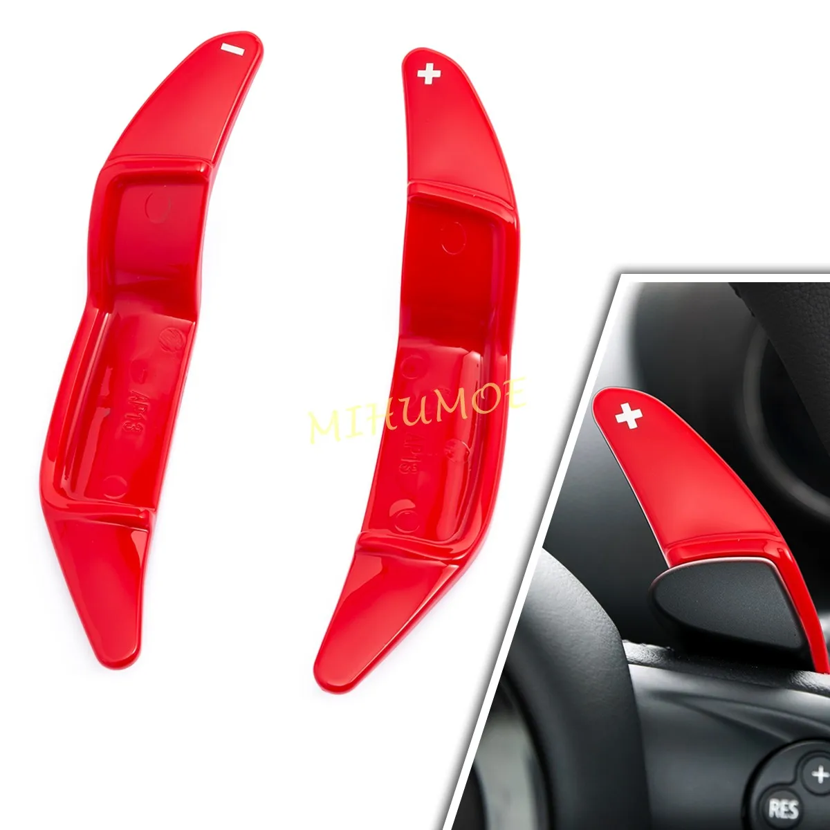 Glossy Red Steering Wheel Paddle Shift Extension For Mini Cooper S SD JCW Countryman Clubman Roadster Paceman R56 R57 R58 R60