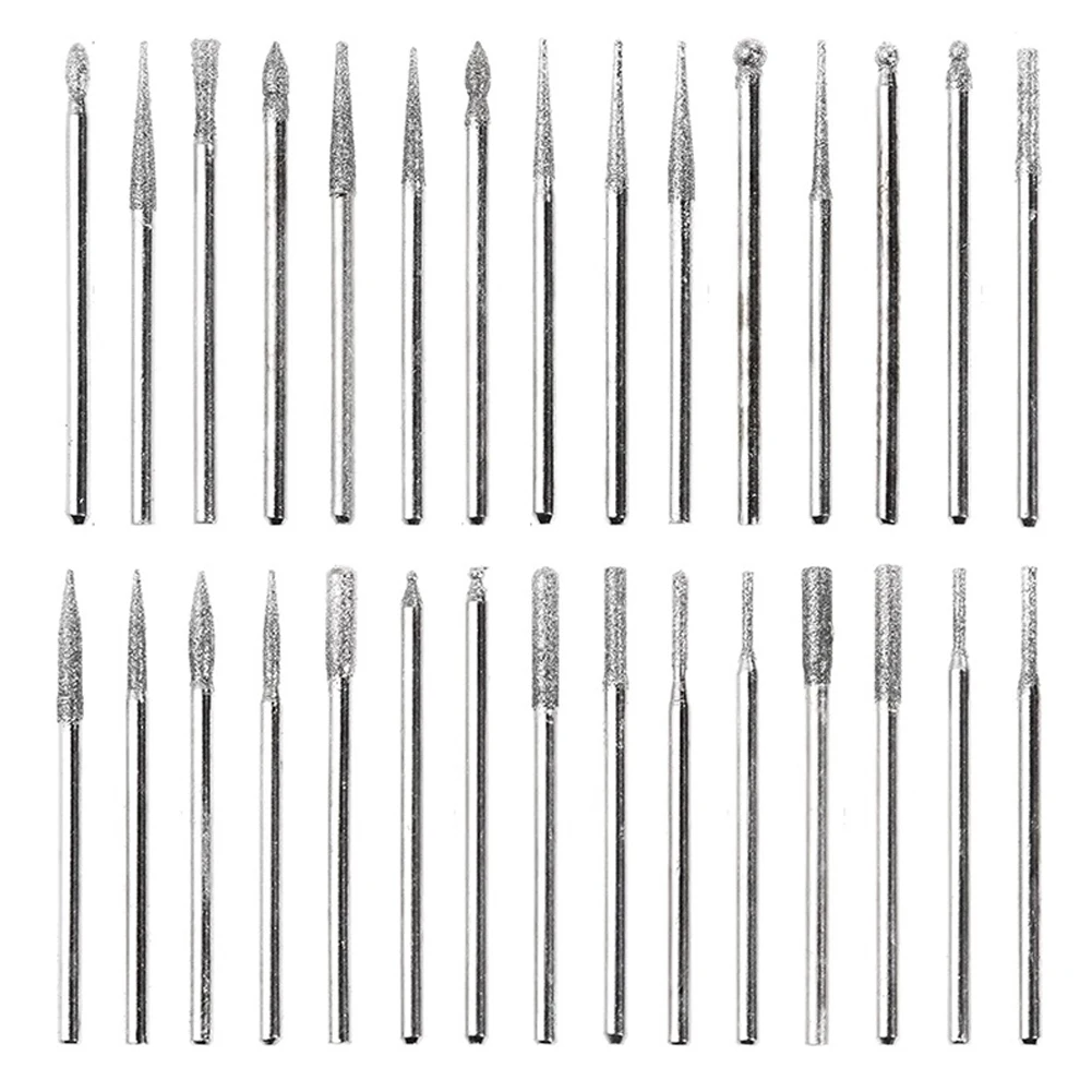 

Shank Diamond Bur 30pcs Abrasive Tools Approx. 45mm Diamond Diamond Bur Set For Electric Grinder Power Practical