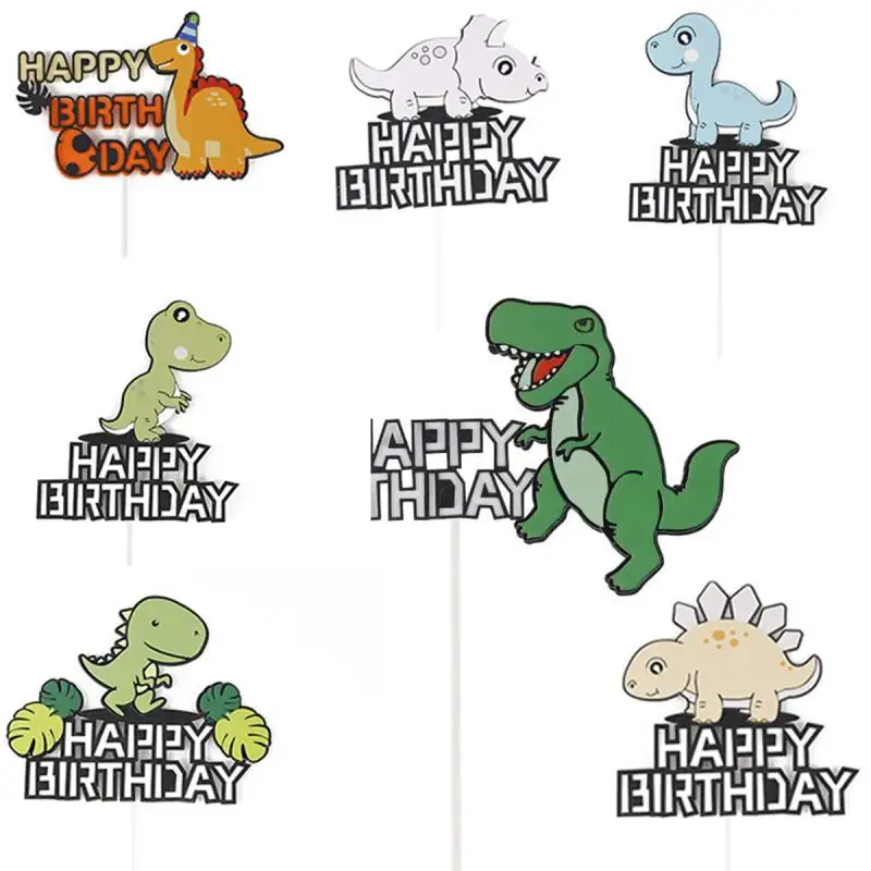 Dinosaur Cake Topper Dinosaur Theme Happy Birthday Cake Topper for Birthday Decoration Boy Baby Shower Jungle Party Supplies