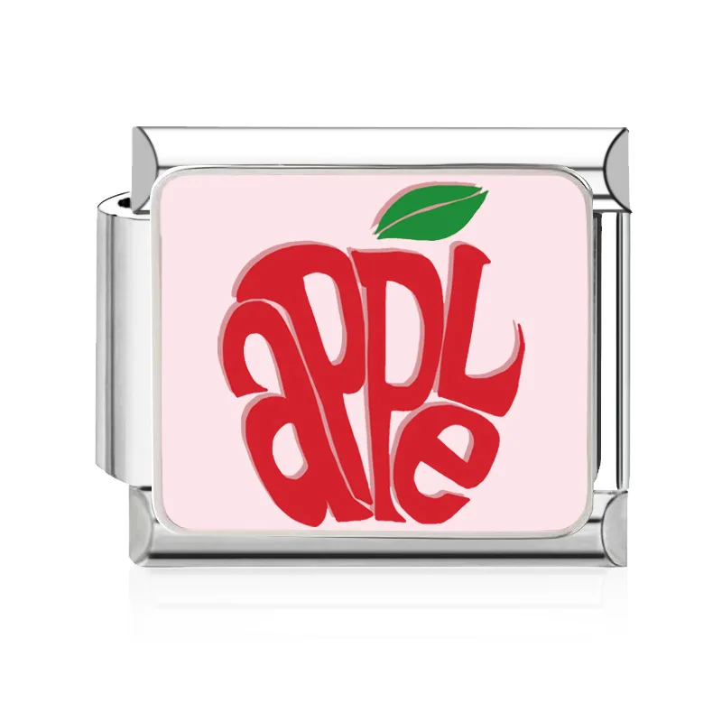 WG 1pc Italian Modular Bracelet Charm Pendant Fruit Watermelon Banana, Cherry For DIY Modular Bracelets Necklaces Jewelry