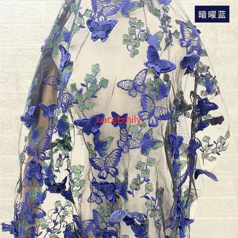 

9 цветов, 3D-вышивка бабочками, кружевная ткань, разноцветная золотая нить, цветочный тюль для свадебных платьев, вечерних нарядов, платьев для девочек-цветочниц