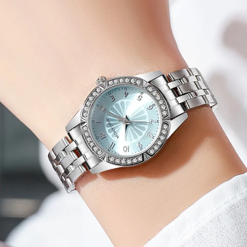 Fashion Daisy Surface Women's Quartz Watch Luxury Diamond Studded Dial Watches for Women Ladies' Versatile Watches Wholesale