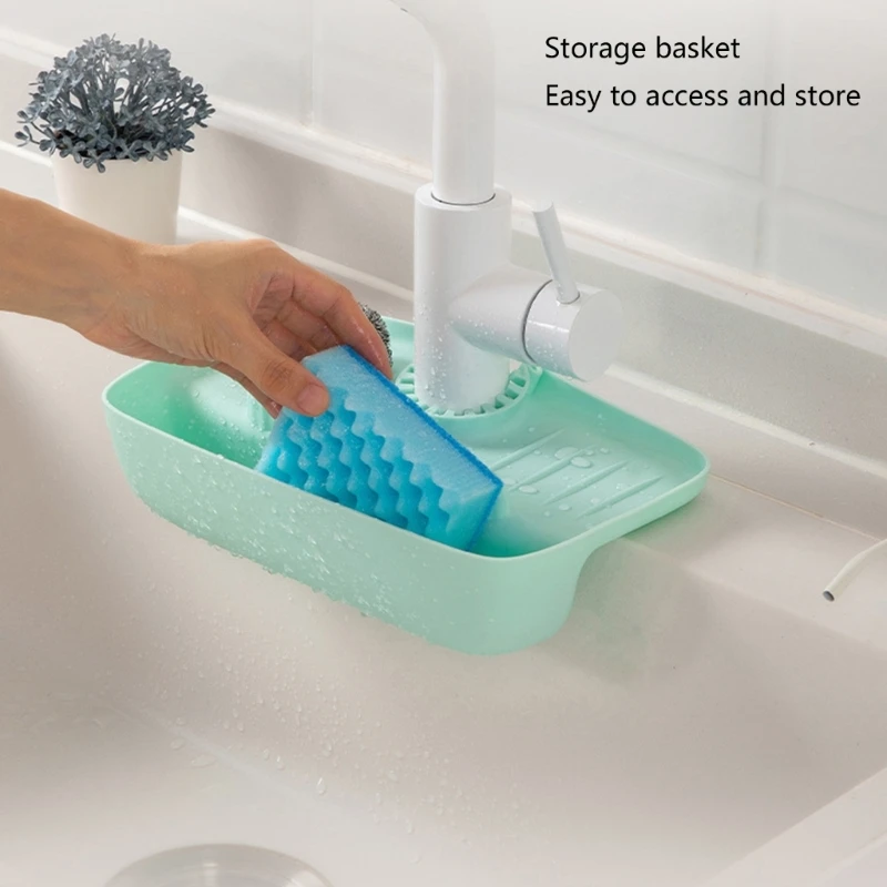 Q1JB Lavello da cucina Accessorio per bagno Robusti materiali PP Paraspruzzi per rubinetti con stracci spugne Organizzatori