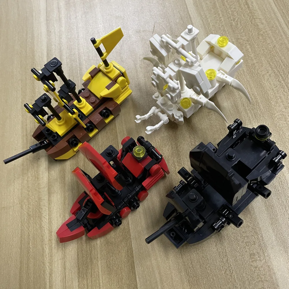 Compatible With LEGO Creative MOC Small Particle Mini Pirate Ship Series Assembly Building Block Black Pearl Allen Model Gift