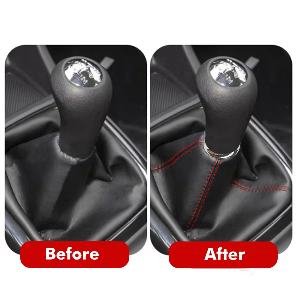 Universal PU Leder Auto Schaltknauf Schaltkragen Auto Lkw Manuelle Stick Shifter Kofferraum Abdeckung Gamasche Schwarz Weiß Rot Auto Innen