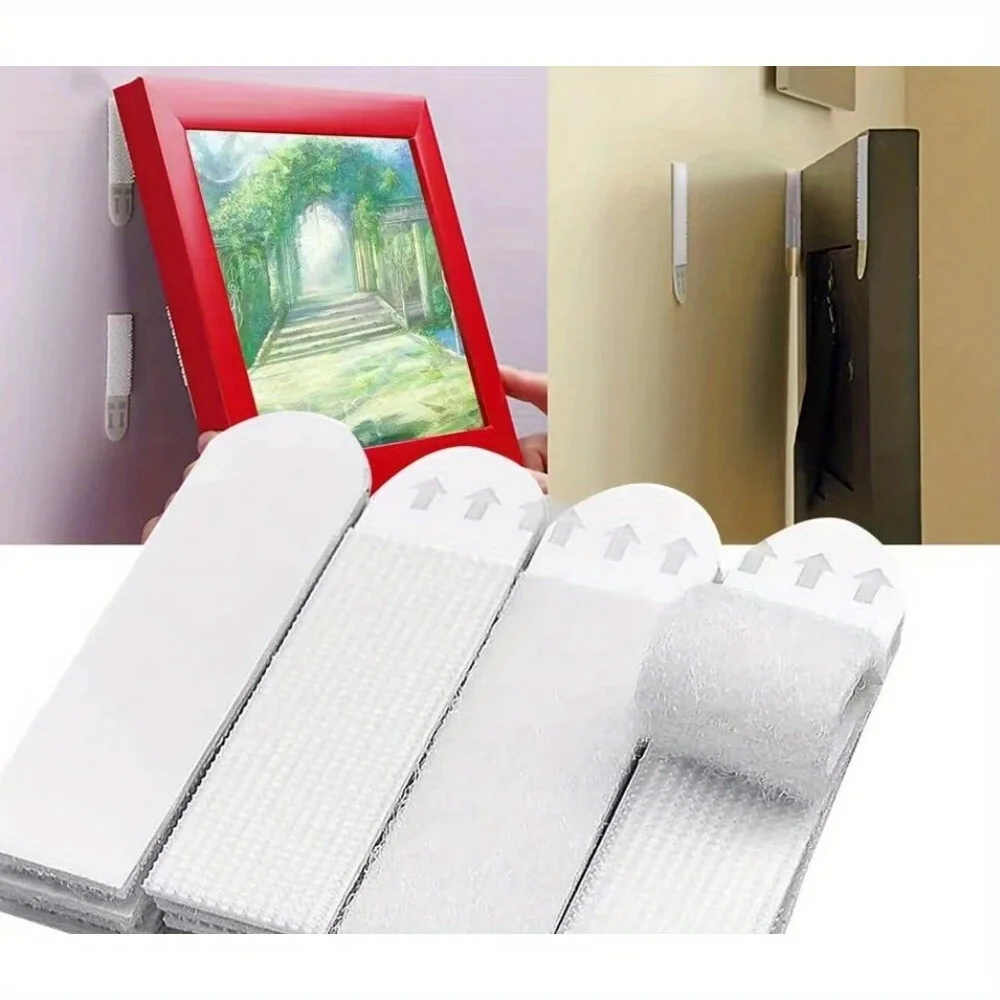 12 Pairs DIY Maigics Frame Stick Hooks Damage Free Picture&Frame Handling Strips Tape For Home Picture Photo Display Wall Decor