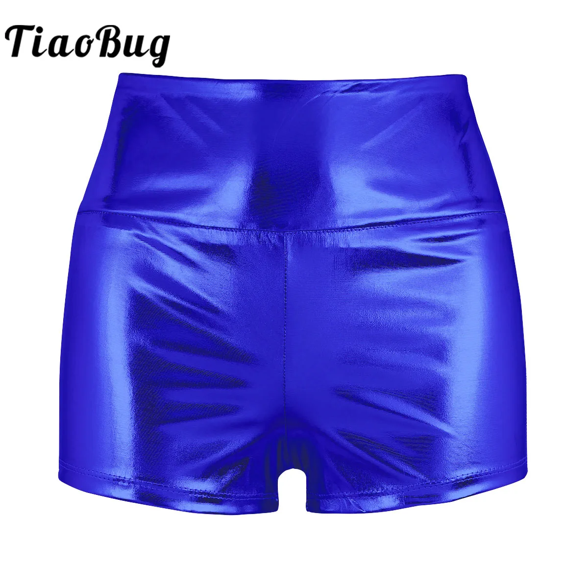 

Shiny Metallic High Waist Booty Shorts Womens Fashion Workout Fitness Shorts Pole Dancing Clubwear Rave Dance Swimming Shorts