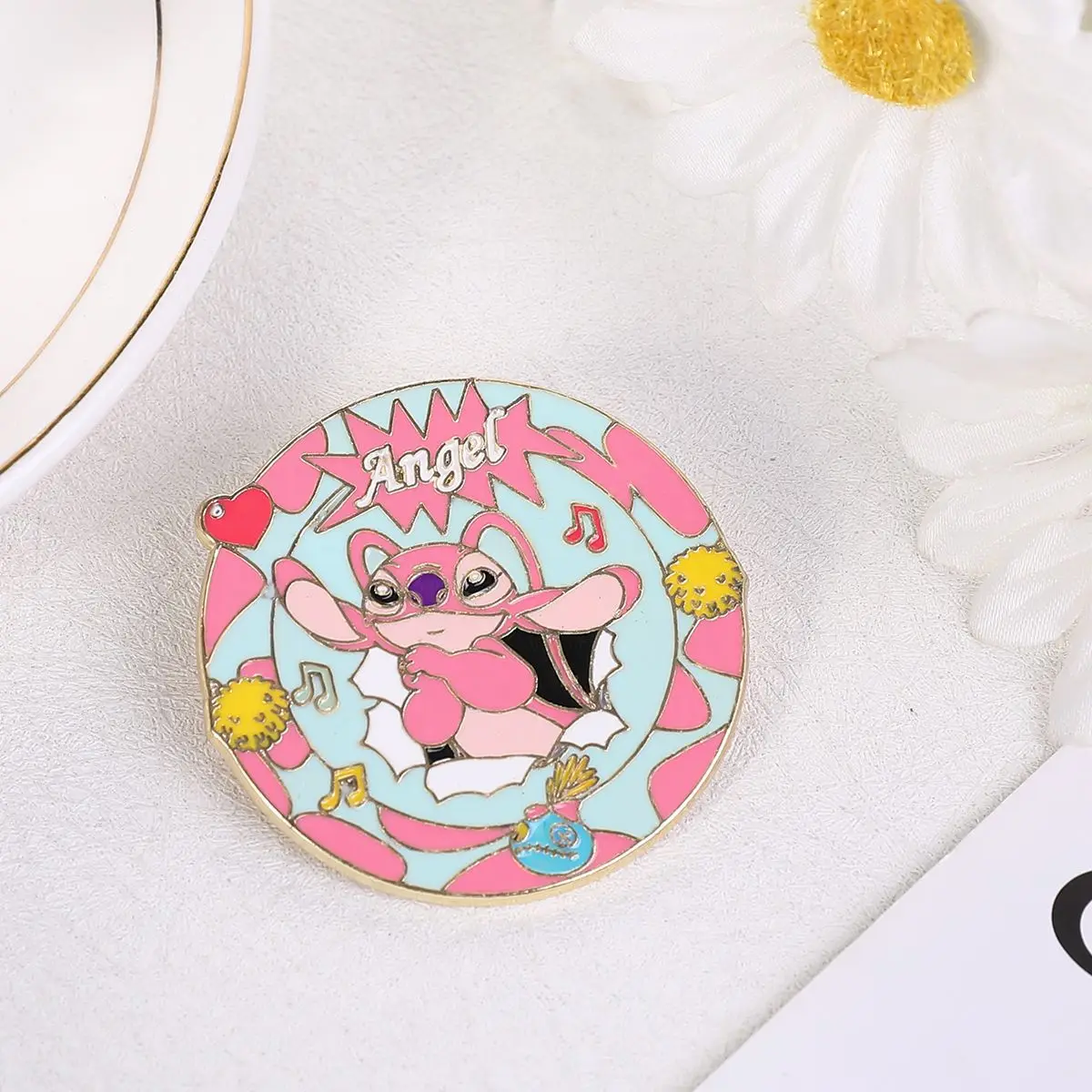 Disney Cartoon Lilo & Stitch Enamel Pins Brooch Cute Stitch Badge for Bags Denim Collar Lapel Pin Jewelry Gift