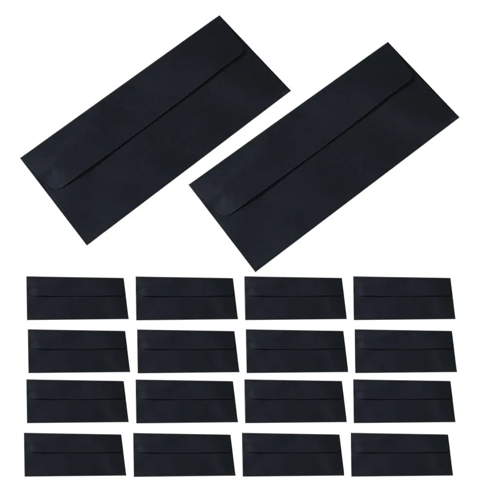 

20Pcs Self Seal Envelopes Letter Size Black Matte Finish for Cash Checks Invoices Receipts Budgeting Greeting Cards Wedding